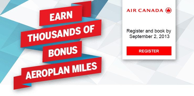 500 Bonus Aeroplan Miles – Canadian Airport Registration