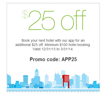 Save $25 off Hotwire booking with App download