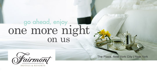 Compliment​ary night at select Fairmont properties with American Express Platinum Card