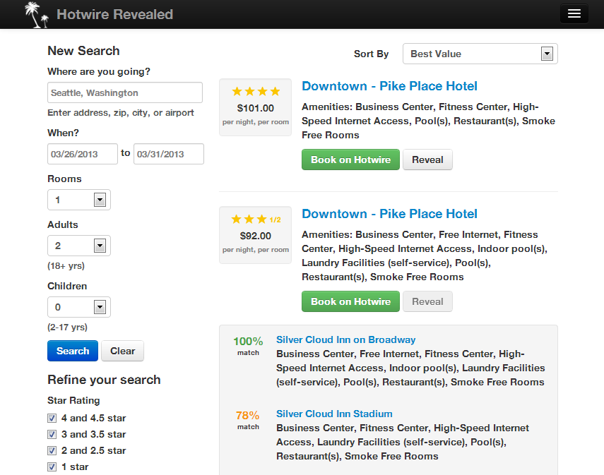 This Website Is A Sophisticated Database Of Hotwire Hotels Bid Googles Uses Information Sent To Them From Other Users