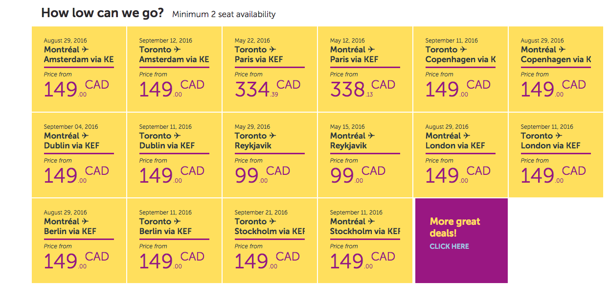 WOW Air: $99 between Toronto or Montreal and Iceland