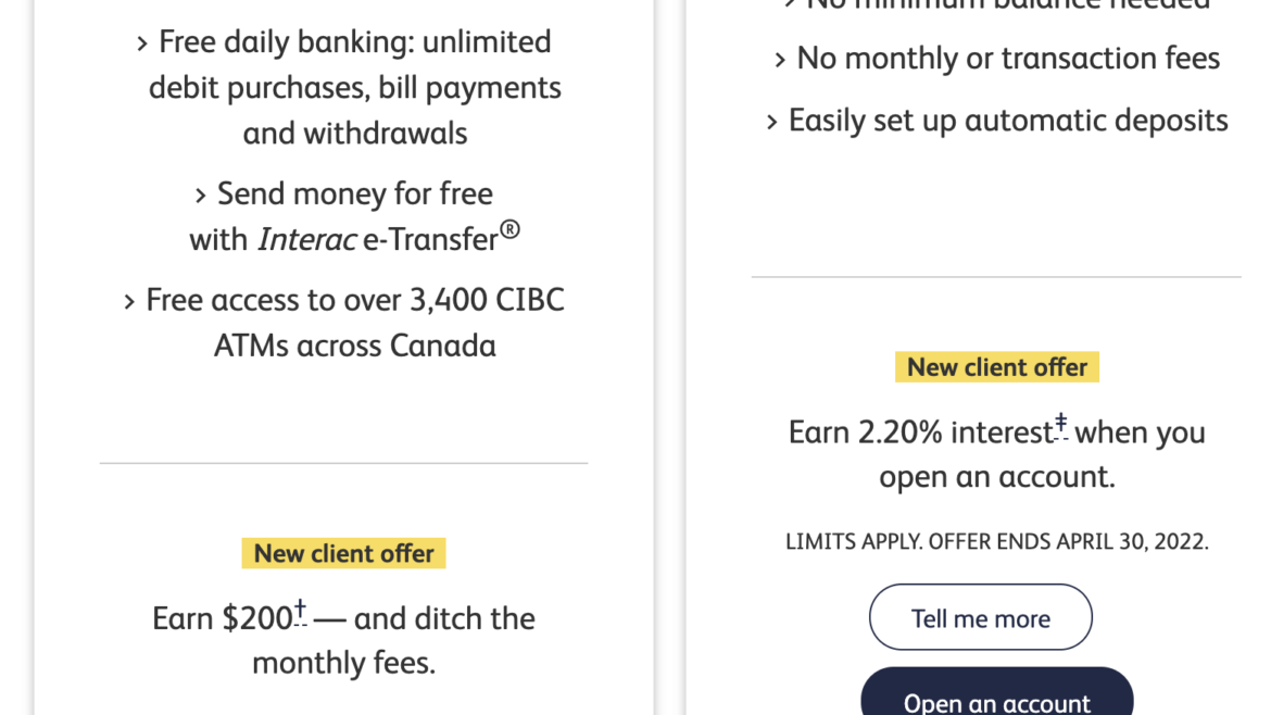 Simplii Financial 2.2% High-Interest Savings + $250 Chequing Acct Bonus – Until March 31, 2022